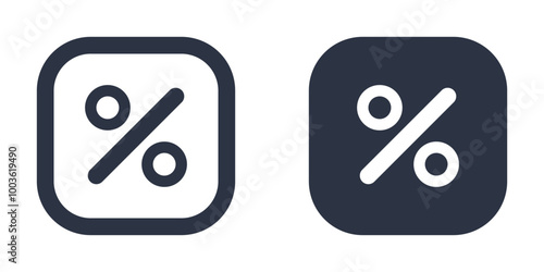 Percent or Discount simple icons set designed in filled, outline, line and stroke style