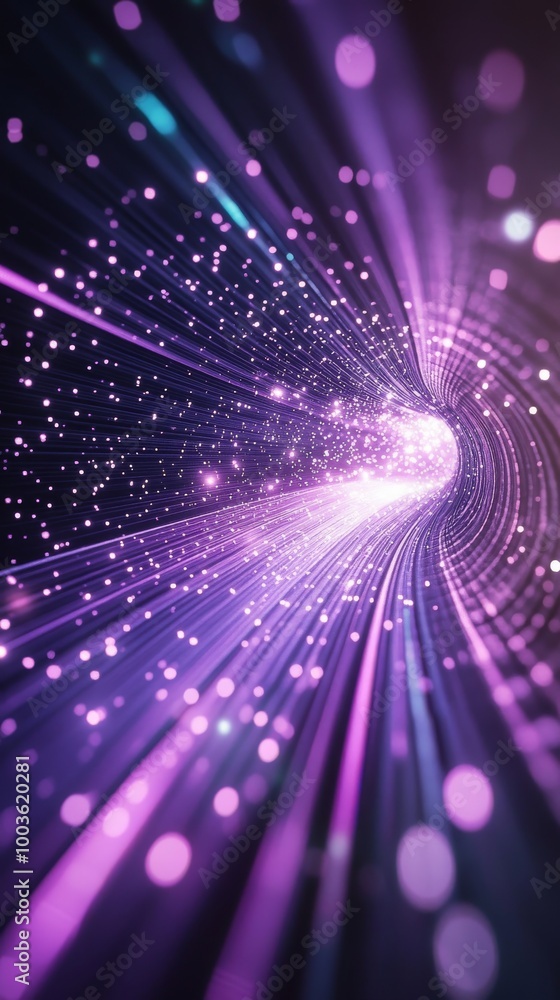 Vibrant abstract light tunnel with purple and Vibrant abstract light tunnel with purple and