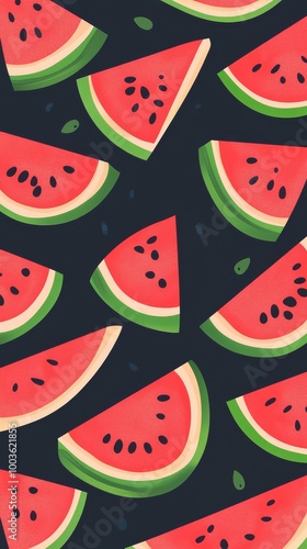 Patterns showcasing juicy watermelon designs for creative projects.