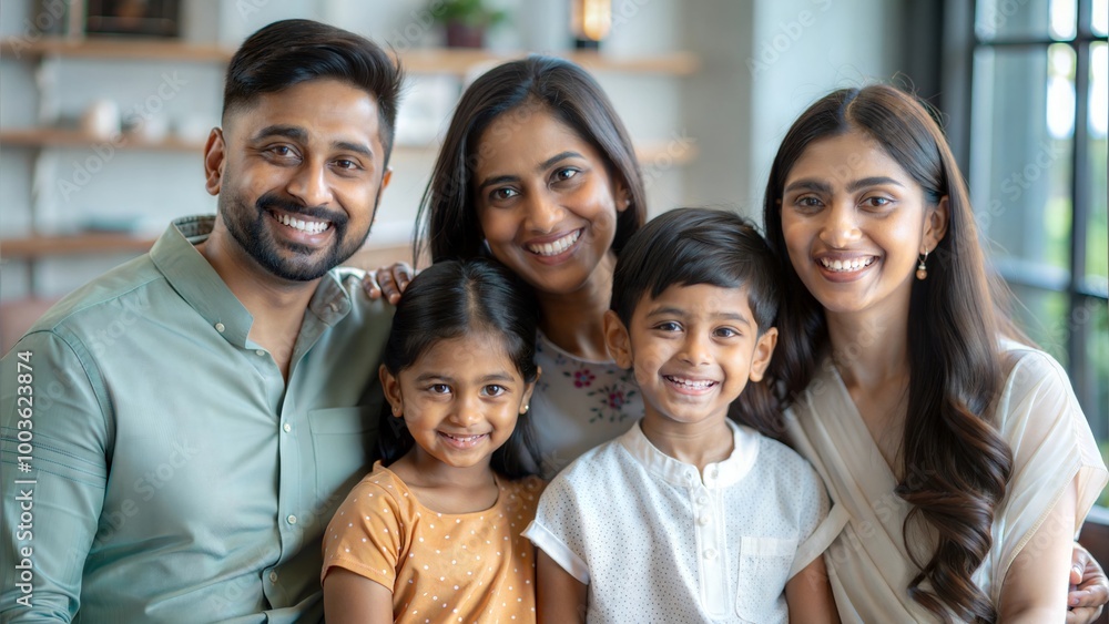 Portrait of a Happy Asian Indian Young Family: Mother, Father, Daughters, and Son
Portrait of a Happy Asian Indian Young Family: Mother, Father, Daughters, and Son