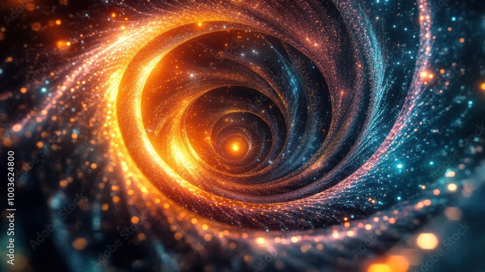 An intricate 3D holographic spiral with glowing gradients and a translucent appearance, against An intricate 3D holographic spiral with glowing gradients and a translucent appearance, against