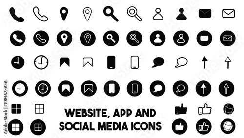 Website, app, and social media icons 