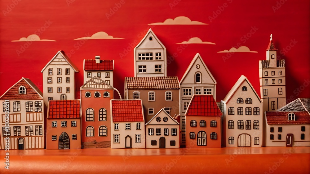 Village skyline drawing trend Village skyline drawing trend