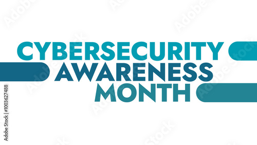 Cybersecurity Awareness Month colorful text typography on white or black background banner illustration great for wishing and celebrating Happy Cybersecurity Awareness Month in October