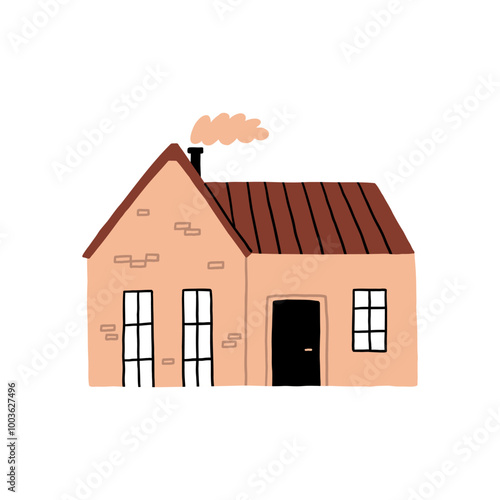 Simple Hand-Drawn Illustration of a Cozy House