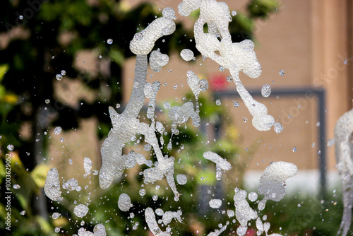 Gurgling Water Fountain Splash Droplets in the air photo