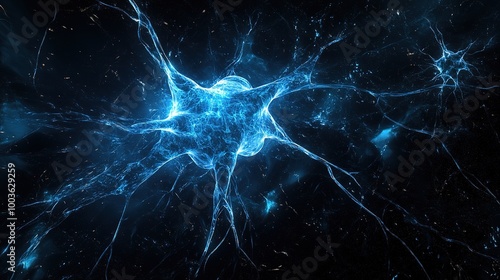 Wallpaper Mural Abstract Blue Neural Network Visualization Torontodigital.ca