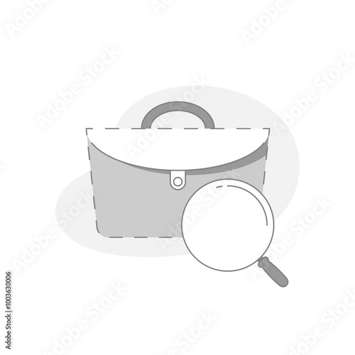 No Available, Job Not Found concept illustration with Magnifying Glass and Briefcase. for website page empty state ui