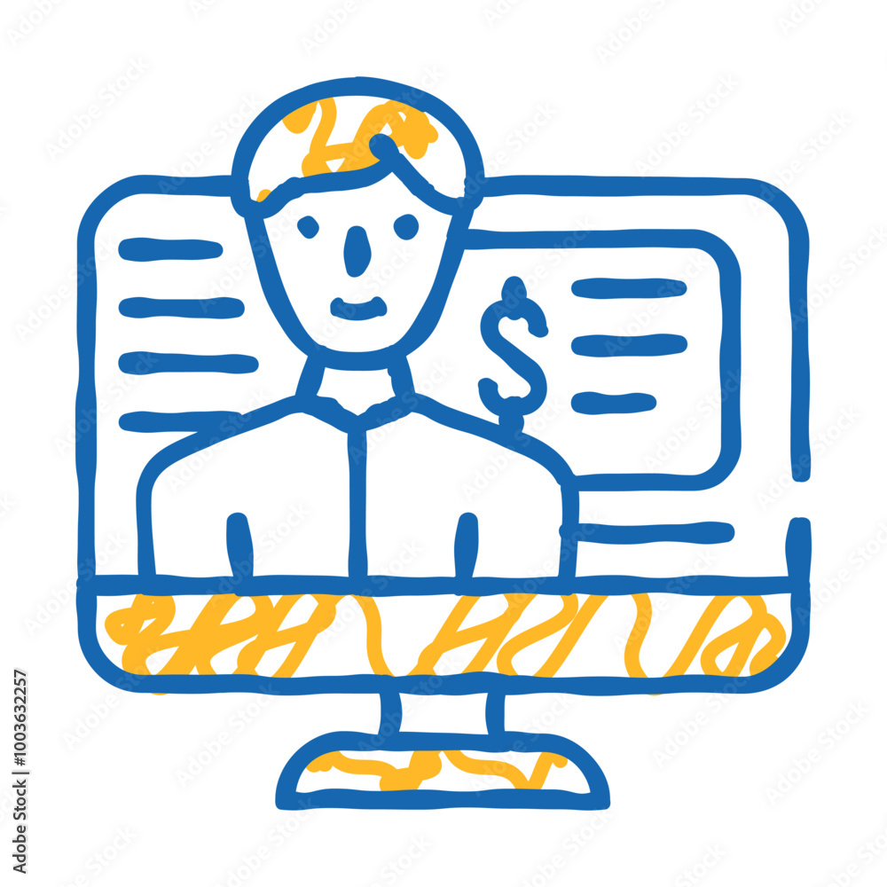 online sales doodle icon sketch vector. online sales sign. isolated symbol illustration online sales doodle icon sketch vector. online sales sign. isolated symbol illustration