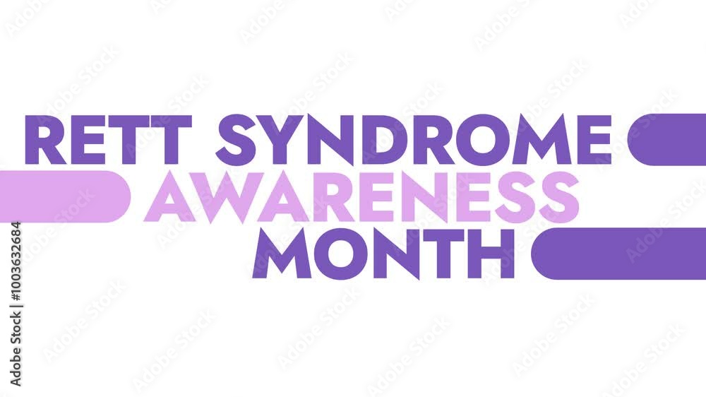 Rett Syndrome Awareness Month colorful motion graphics seamless loopable text animation on white or black background for celebrating awareness about rett syndrome awareness month in October Rett Syndrome Awareness Month colorful motion graphics seamless loopable text animation on white or black background for celebrating awareness about rett syndrome awareness month in October