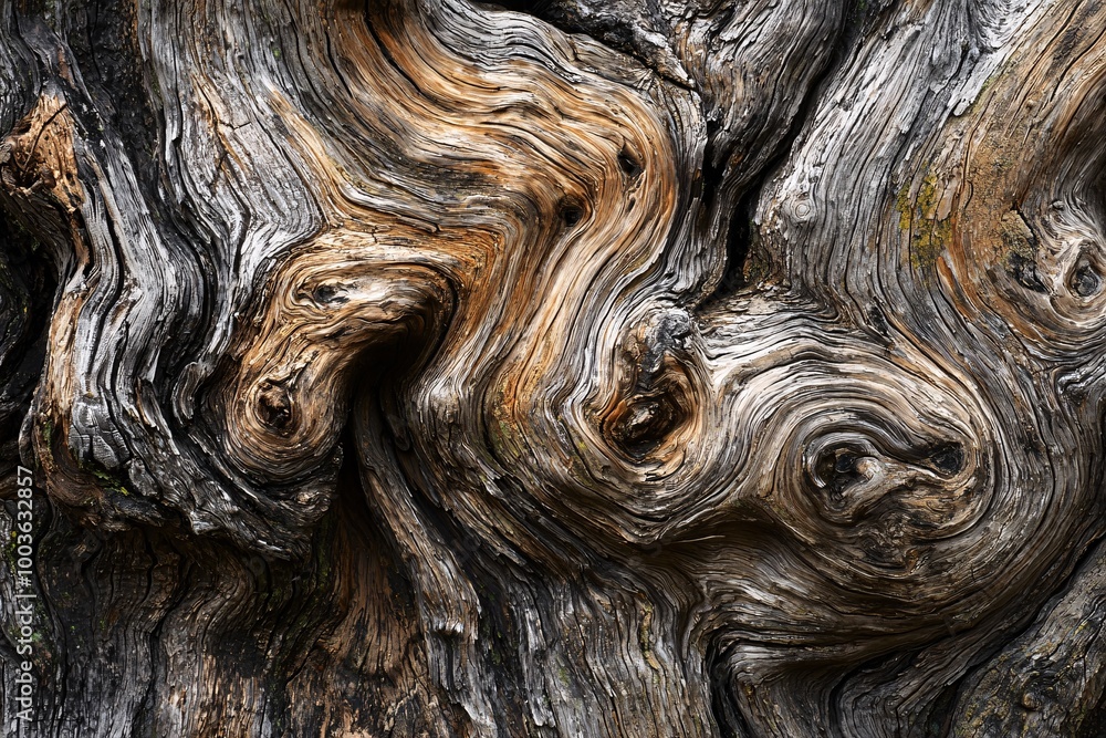 A detailed view of a weathered trunk reveals its rich textures and intricate patterns, highlighting the beauty of its natural age. A detailed view of a weathered trunk reveals its rich textures and intricate patterns, highlighting the beauty of its natural age.
