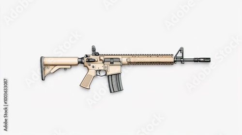 A sniper rifle on solid white background, single object photo