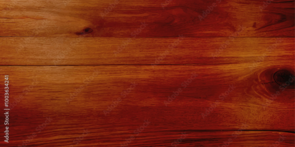 Naklejka premium A close up of high gloss lacquered wood paneling with a deep rich brown color the reflective surf.deep brow wood planks with natural texture, wooden retro background, light wooden background, table 