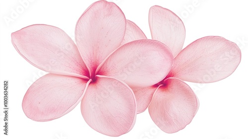 Plumeria on solid white background, single object