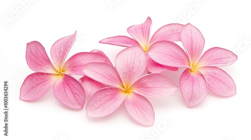 Plumeria on solid white background, single object