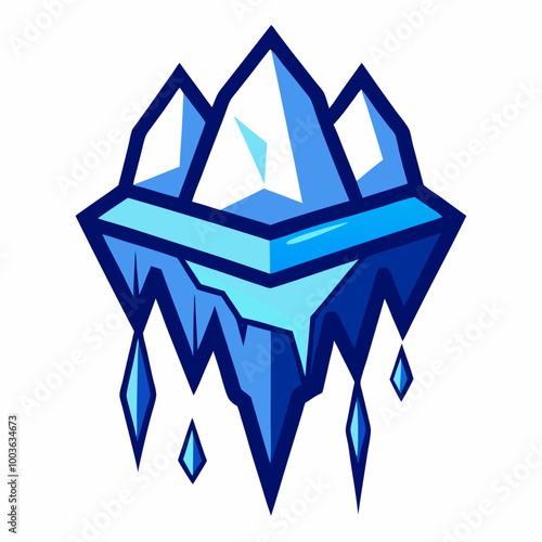 outline abstract glacier melting with water drople