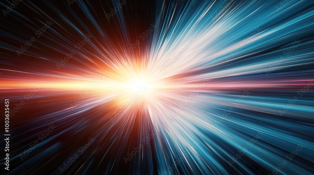 3D rendering of fast-moving stripe lines with glowing sunlight flares, representing high-speed motion and hi-tech innovation. 3D rendering of fast-moving stripe lines with glowing sunlight flares, representing high-speed motion and hi-tech innovation.