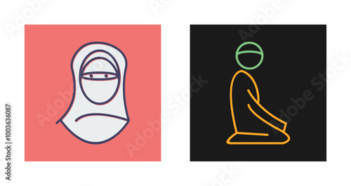 Woman with Niqab Vector Icon