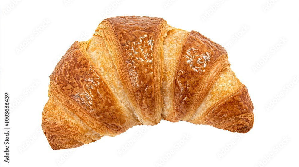 A croissant on solid white background, single object A croissant on solid white background, single object