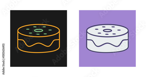 Chocolate fudge cake Vector Icon