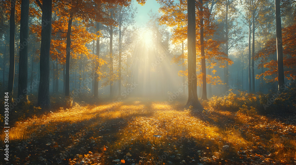 Golden Light Forest Illustration Golden Light Forest Illustration