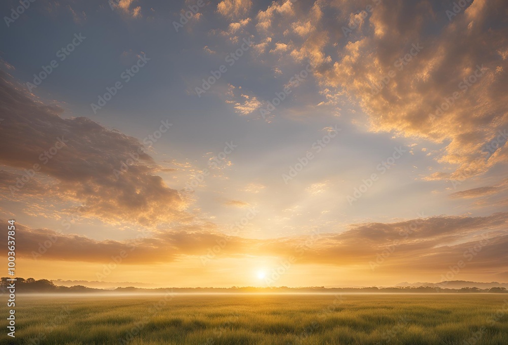 Fototapeta premium sunset over the field