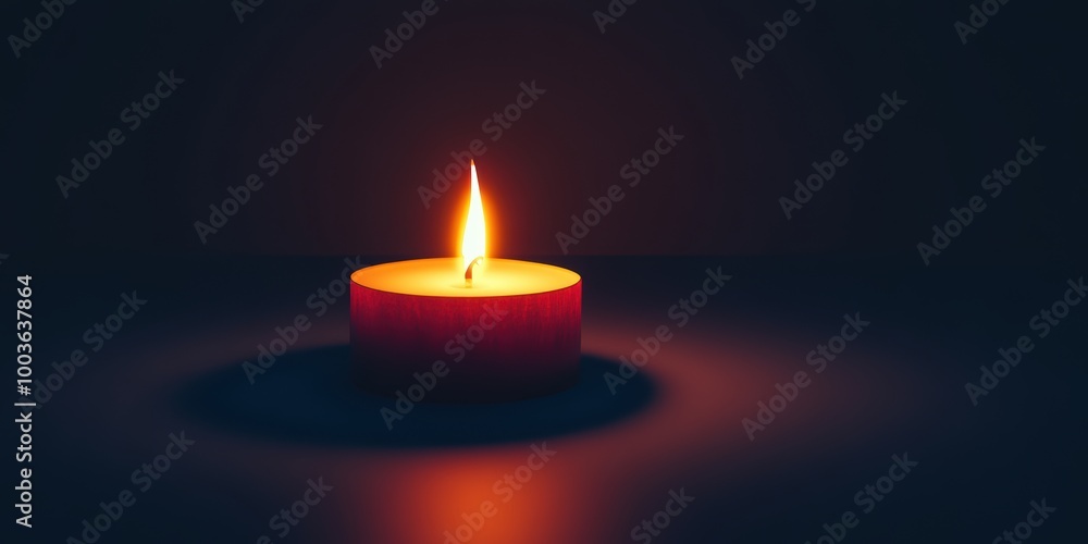 Minimalistic Flickering Candle on Dark Background Minimalistic Flickering Candle on Dark Background