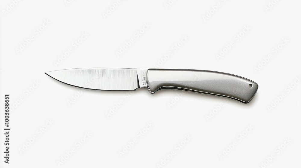 A folding pocket knife on solid white background, single object A folding pocket knife on solid white background, single object