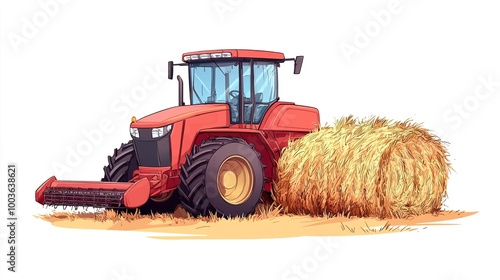 A baler on solid white background, single object photo