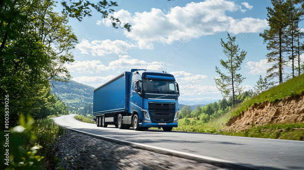 LKW auf einer Landstrasse on Tour LKW auf einer Landstrasse on Tour