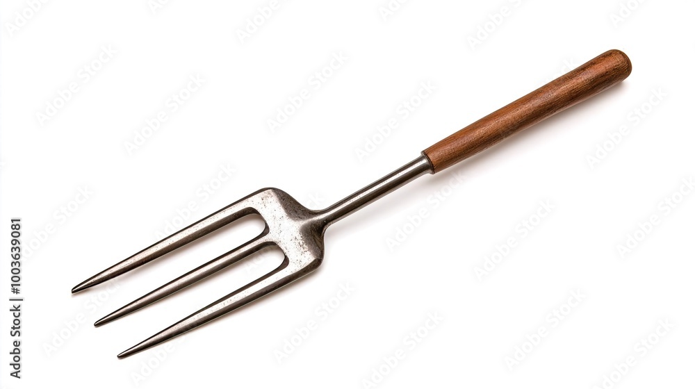 A pitchfork on solid white background, single object A pitchfork on solid white background, single object