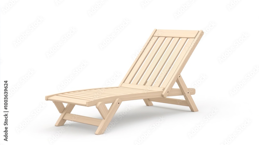 A lounge chair on solid white background, single object A lounge chair on solid white background, single object