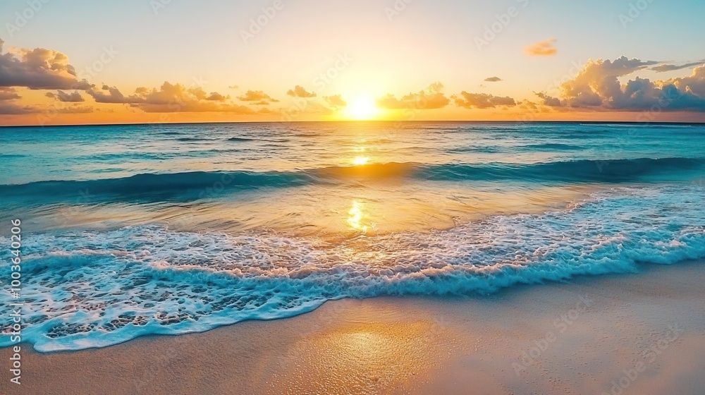 Sunrise over beach Sunrise over beach