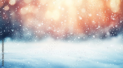 Beautiful winter christmas background with snow natural scene. Winter wallpaper for your design 