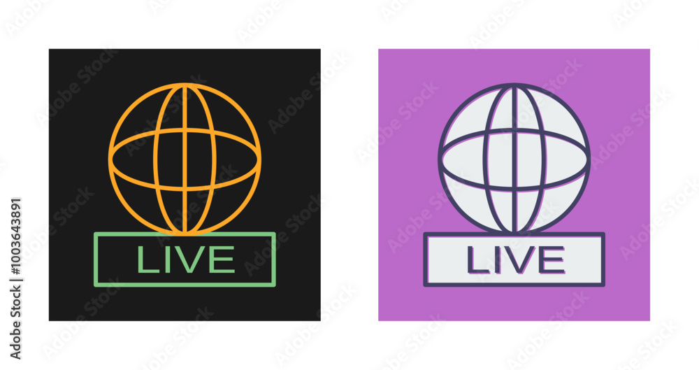 Fototapeta premium Live News Vector Icon