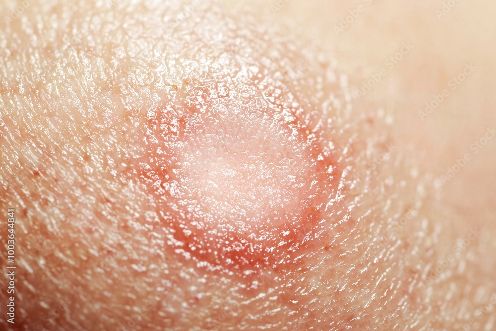Fototapeta premium A red, circular rash with a clear center indicates a prevalent fungal skin infection.