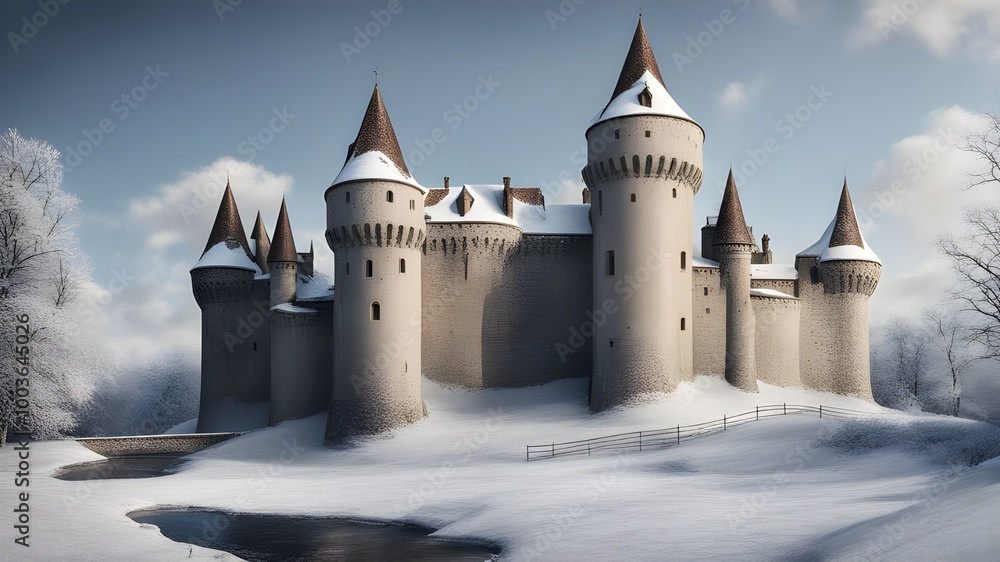 Fototapeta premium castles with winter