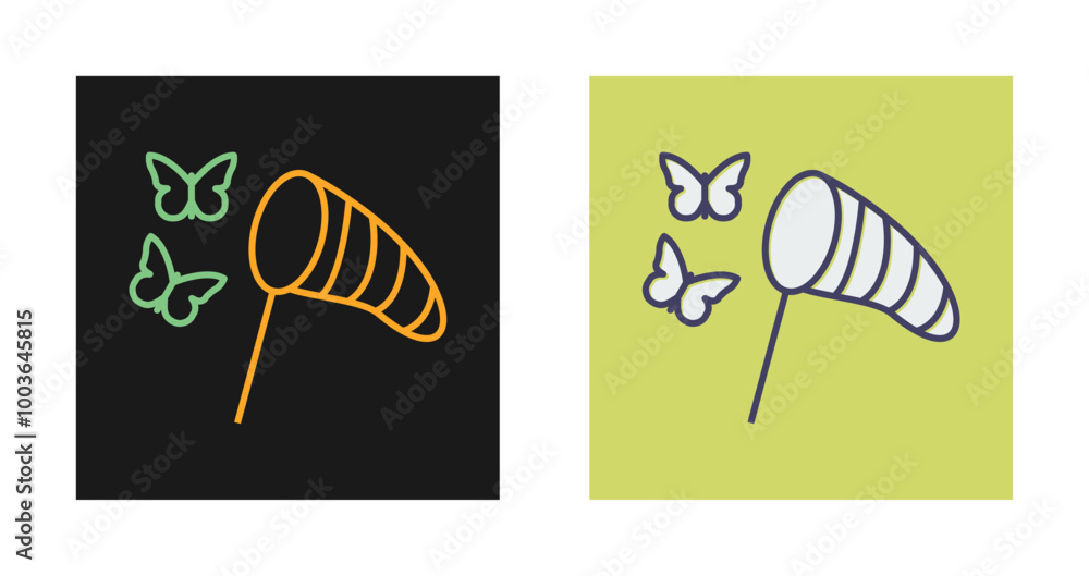 Catching Butterflies Vector Icon Catching Butterflies Vector Icon