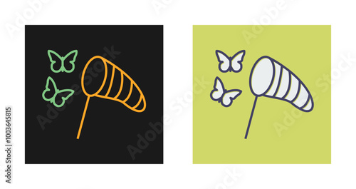 Catching Butterflies Vector Icon