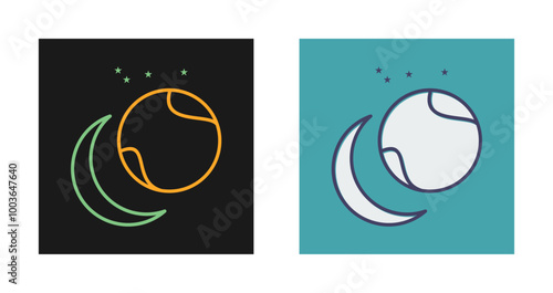 Star Orbitting Earth Vector Icon