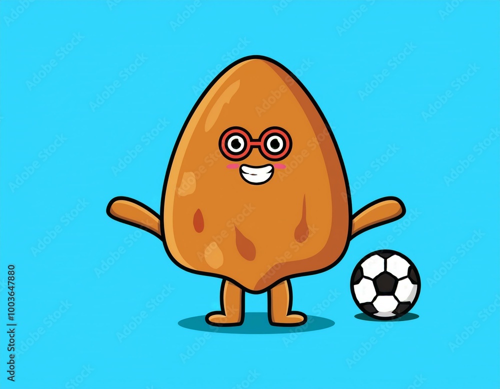 the fried chicken playing soccer character vector the fried chicken playing soccer character vector