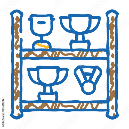 awards of school competition doodle icon sketch vector. awards of school competition sign. isolated symbol illustration