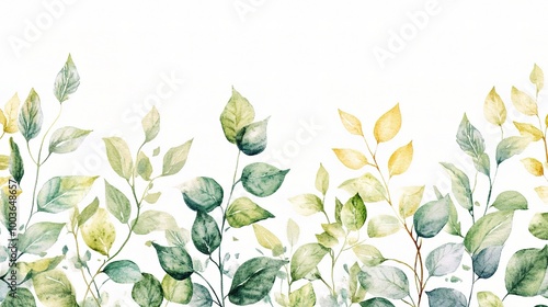 Wallpaper Mural Elegant Watercolor Leaves for Natural Aesthetics Torontodigital.ca