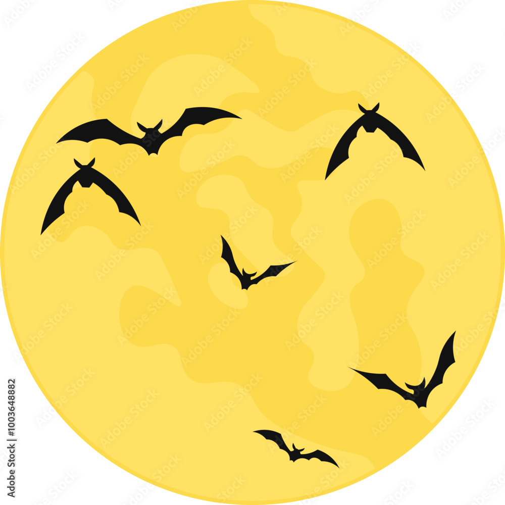 Obraz premium Flat Halloween Moon Decoration