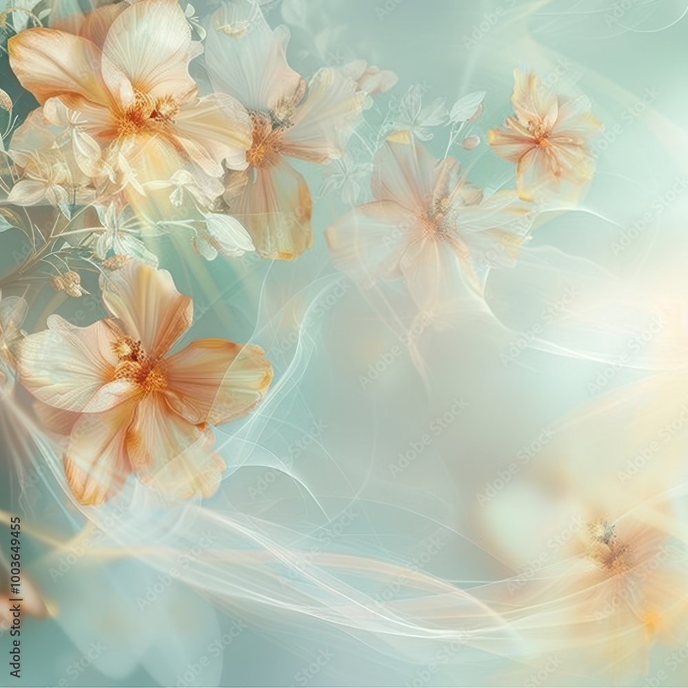 Obraz premium A fresh, light-colored flowers background image for use in textual content. 