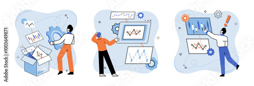 Technical analysis. Vector illustration. Financial planning incorporates technical analysis to optimize investment decisions and achieve financial goals Technical analysis helps traders analyze market