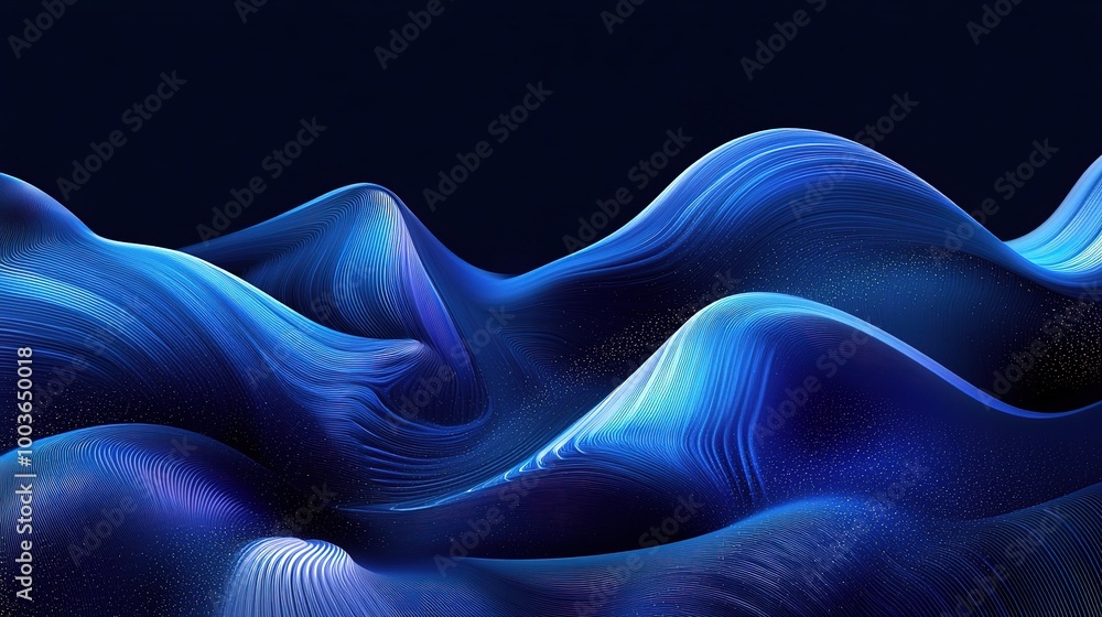 Obraz premium Vibrant Blue Abstract Wave Formations