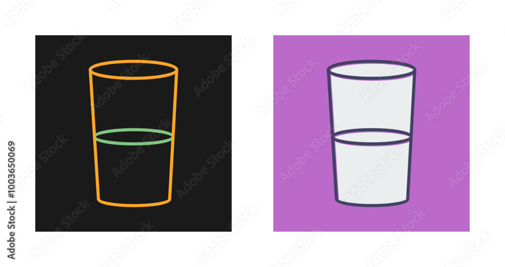 Water Glasses Vector Icon Water Glasses Vector Icon