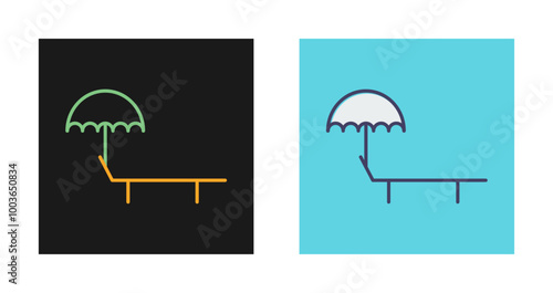 Sunbathing Chair Vector Icon