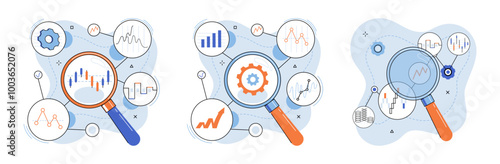 Technical analysis. Vector illustration. Technical analysis helps traders analyze market trends and make informed trading decisions The analysis economic indicators provides insights into overall